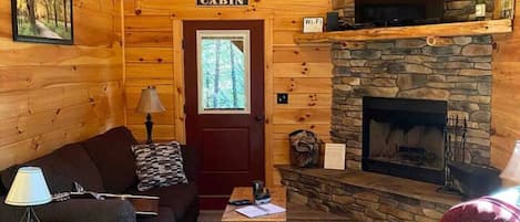 Fernseher, Kamin, DVD-Player