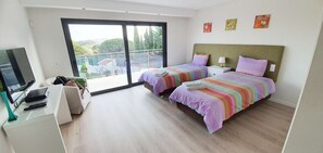 5 slaapkamers, een bureau, een strijkplank/strijkijzer, wifi