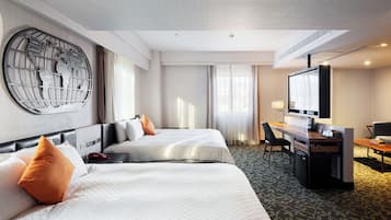 Chambre Deluxe avec lits jumeaux, 1 chambre, sauna, vue ville | Literie de qualité supérieure, bureau, rideaux occultants, Wi-Fi gratuit