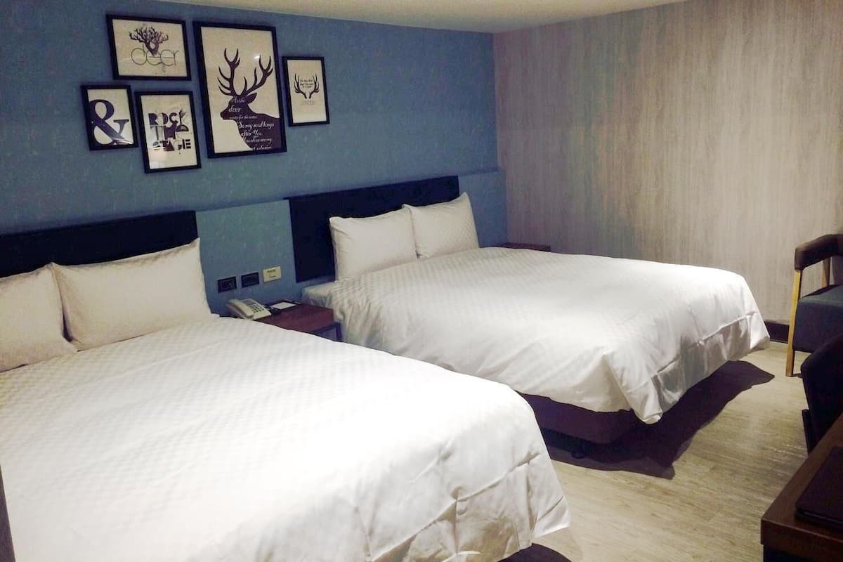 Family Quadruple Room, No Windows | Premium bedding, desk, blackout drapes, free WiFi