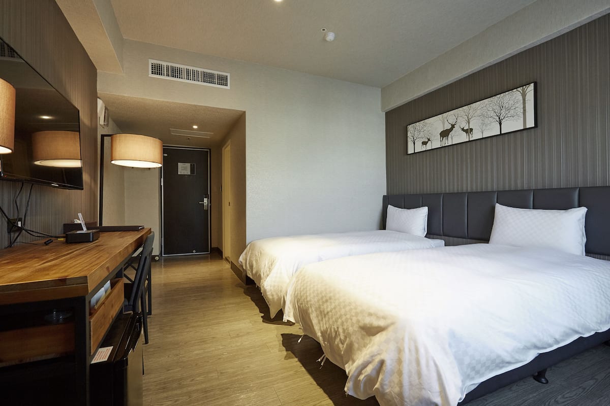 Basic Twin Room, 2 Twin Beds, City View | Premium bedding, desk, blackout drapes, free WiFi