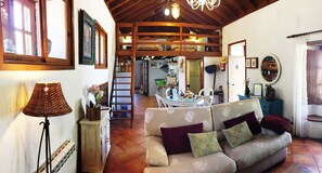 TV, fireplace, books - TYPICAL HOUSE CANARIA in stone and wooden ceilings Ideal for Families or Couples (Icod de los Vinos)