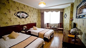 Desk, blackout drapes, free WiFi