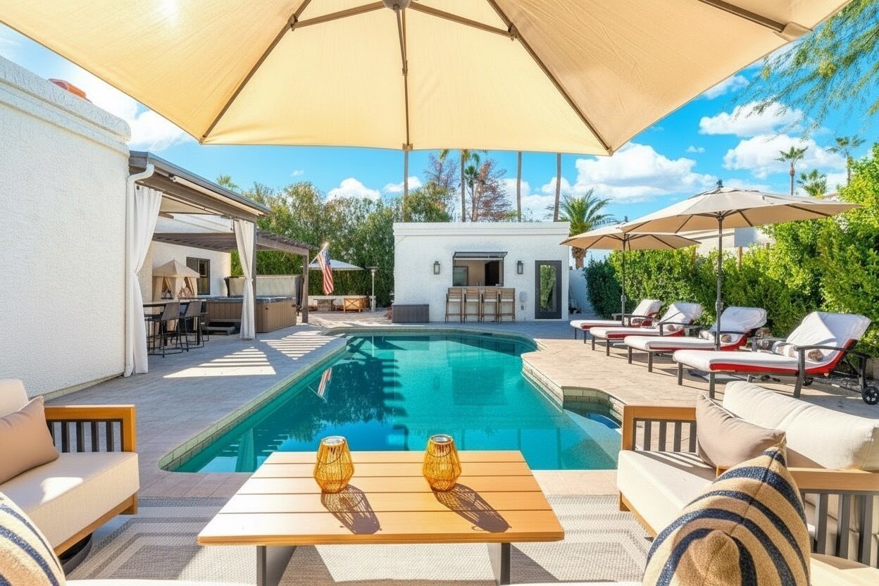 Una piscina al aire libre, una piscina climatizada