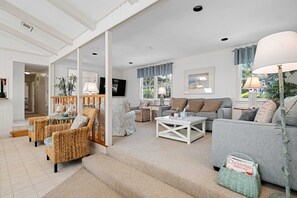 Smart TV, DVD player, books, video library