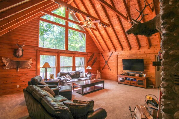 Smart TV, fireplace, DVD player, table tennis