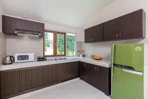 2 Bedroom Pool Villa | Private kitchen | Fridge, microwave, stovetop, electric kettle