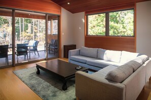 Una televisión de pantalla plana, Netflix, un reproductor de DVD