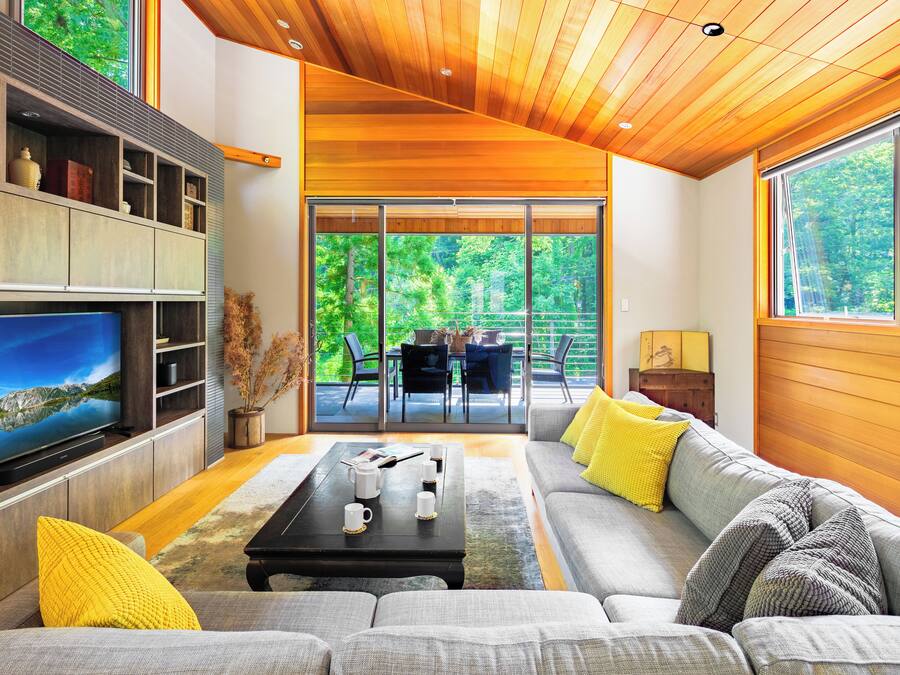 Chalet (Phoenix Cocoon) | Coin séjour | Télévision à écran plat, Netflix, lecteur de DVD, station d'accueil MP3