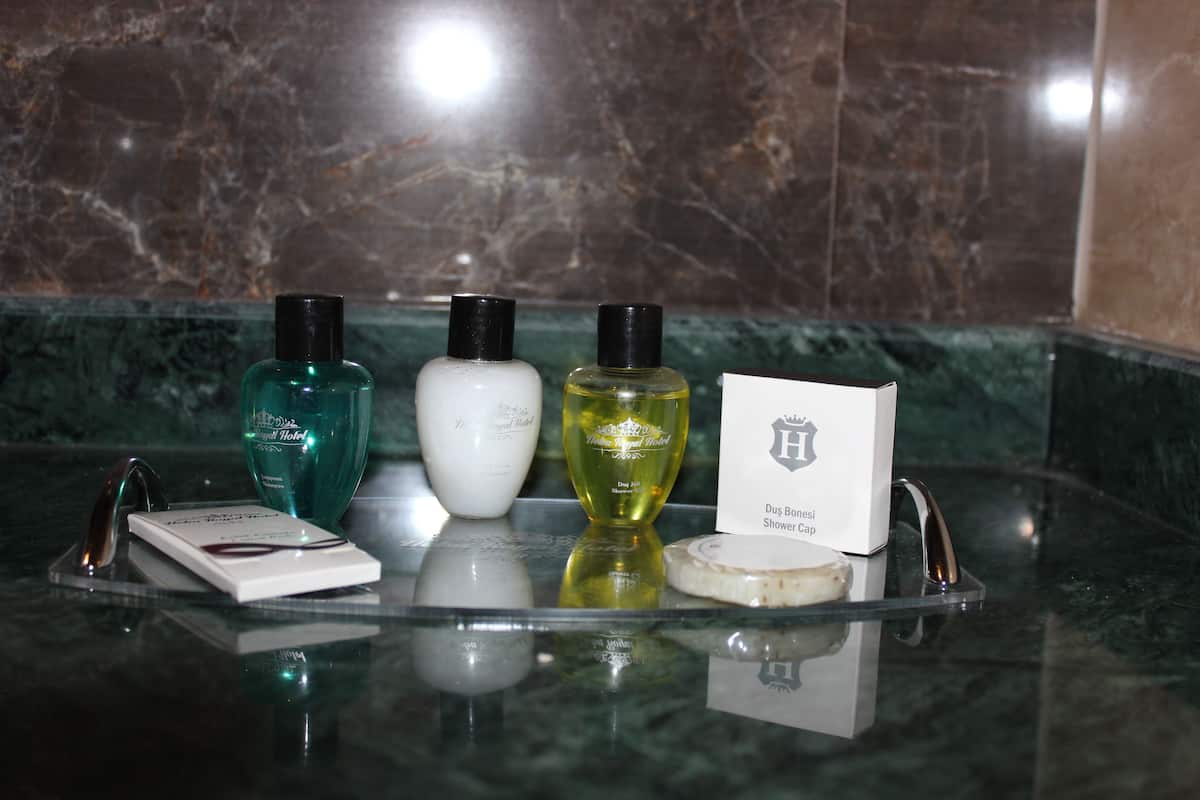 shower, free toiletries, hair dryer, slippers