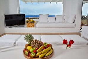 Villa, 6 Bedrooms, Private Pool | Living room | Flat-screen TV, DVD player - Villa Etcetera (Mykonos)