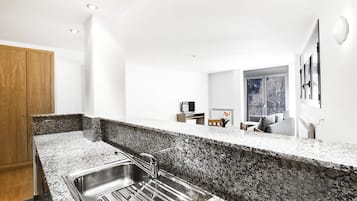 Apartment, 2 Bedrooms | Private kitchen | Full-sized fridge, microwave, oven, stovetop