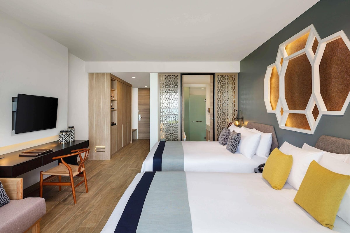 1 slaapkamer, luxe beddengoed, donzen dekbedden, een minibar