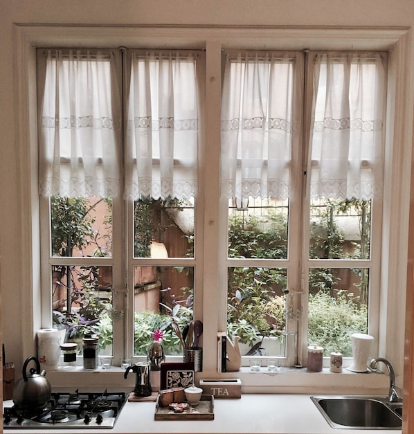 Fridge, microwave, oven, stovetop - terrace viadelloca35 (Roma)