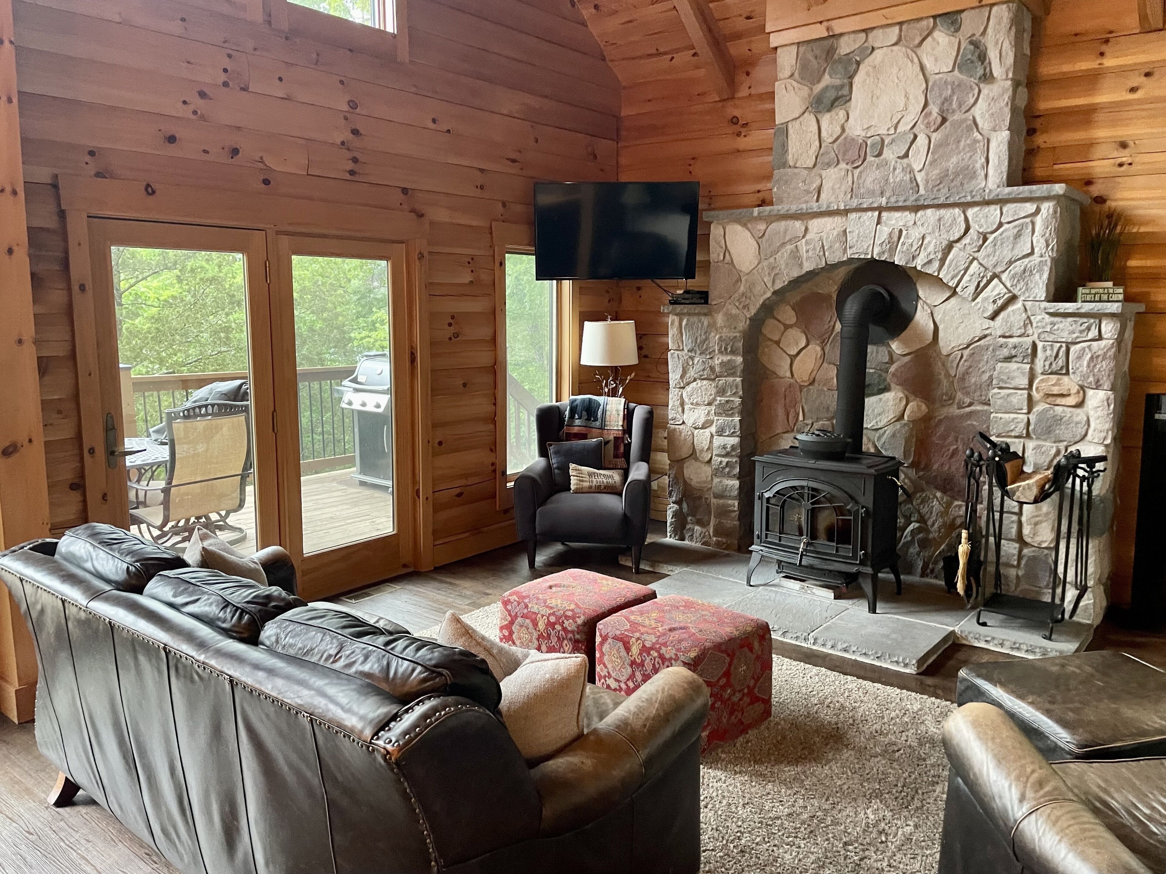 Smart TV, chimenea, videojuegos y reproductor de DVD 