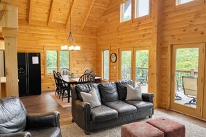 Smart TV, fireplace, video games, DVD player