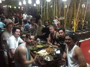 Breakfast, lunch, dinner served; local cuisine 