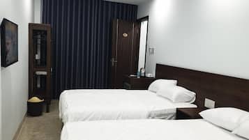 Desk, free WiFi, bed sheets