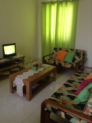 Apartment, 3 Bedrooms | Living area | Flat-screen TV - Apartamento Idilfa (Praia)