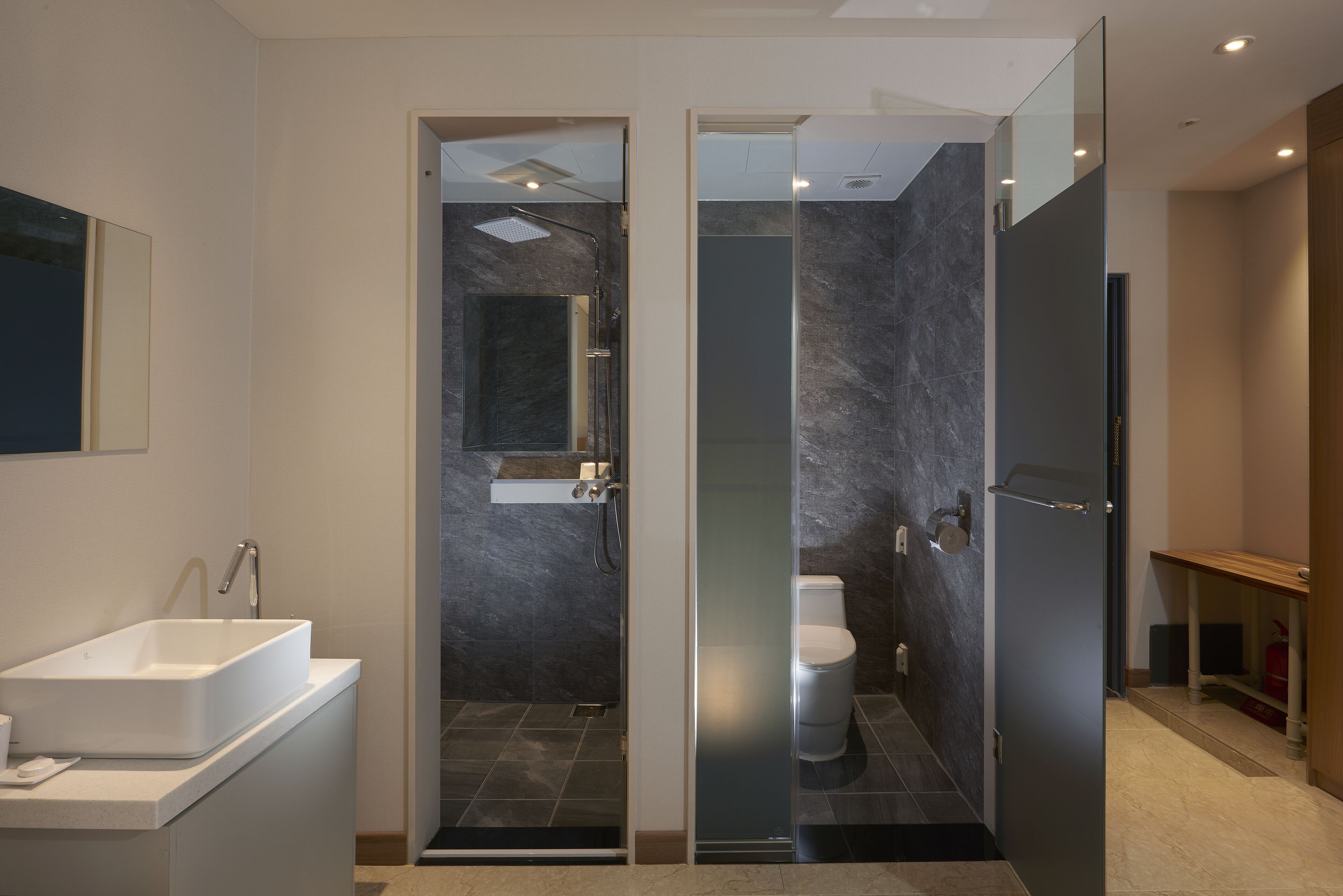 free toiletries, hair dryer, bathrobes, slippers