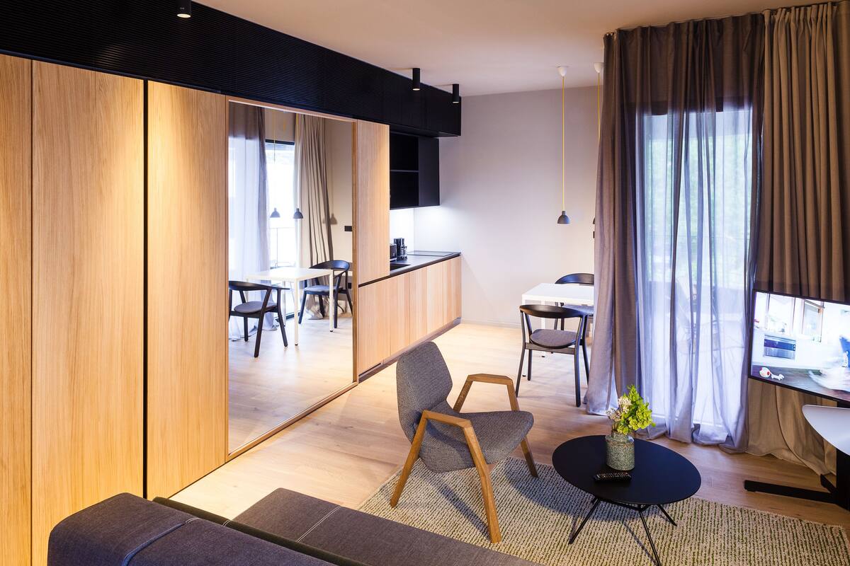 Studio apartment, Balcony, Garden view | In-room safe, desk, blackout drapes, soundproofing