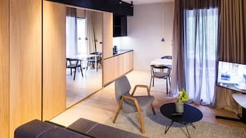 Studio apartment, Balcony, Garden view | 1 bedroom, premium bedding, minibar, in-room safe