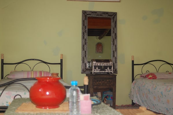 Blackout curtains, rollaway beds