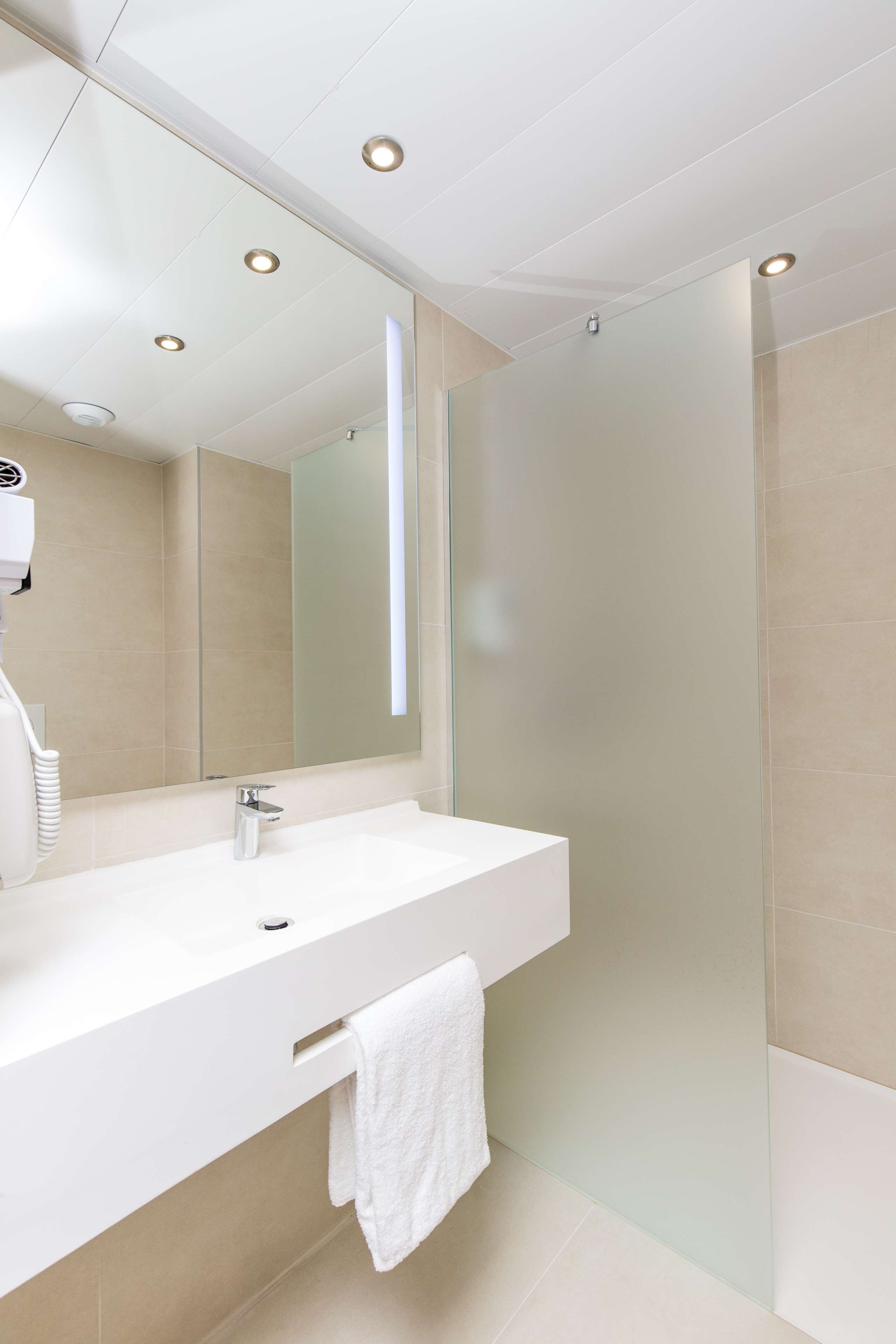 shower, eco-friendly toiletries, towels