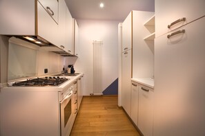 Appartement, 1 slaapkamer | Privékeuken | Een koelkast/vriezer, een oven, een kookplaat, een vaatwasser