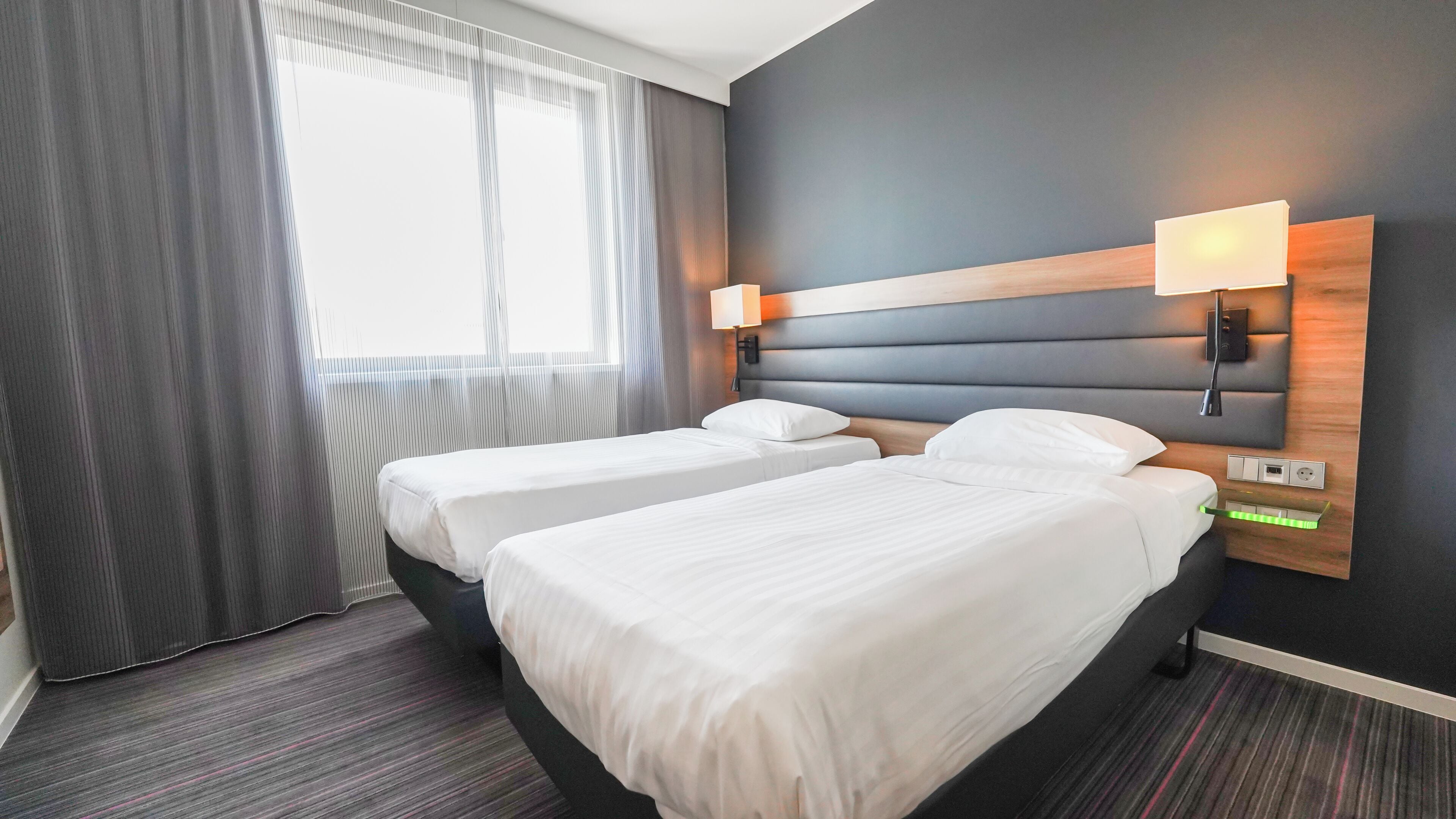 Pillow-top beds, desk, soundproofing, free WiFi