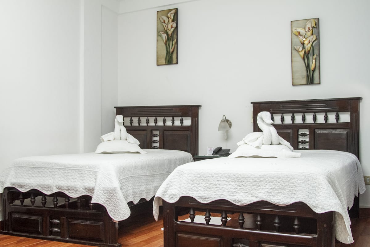 Habitación familiar con 2 camas individuales, 1 habitación, cocina | Edredones de plumas, wifi gratis, mobiliario individual y ropa de cama