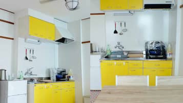 Fridge, microwave, oven, rice cooker