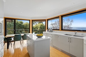 Executive House | Private kitchen | Coffee/tea maker, electric kettle - Cedar Cottages Blackmans Bay (Blackmans Bay)