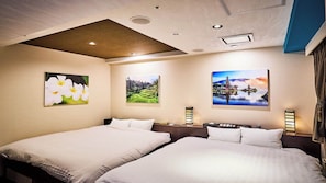 Casual 4 - 2 King Beds - Non-Smoking - Unlimited Alcohol | Soundproofing, free WiFi, bed sheets - Hotel K6 Osaka Namba  (Osaka)