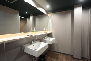 Bañera y ducha independientes, secador de pelo, zapatillas y toallas