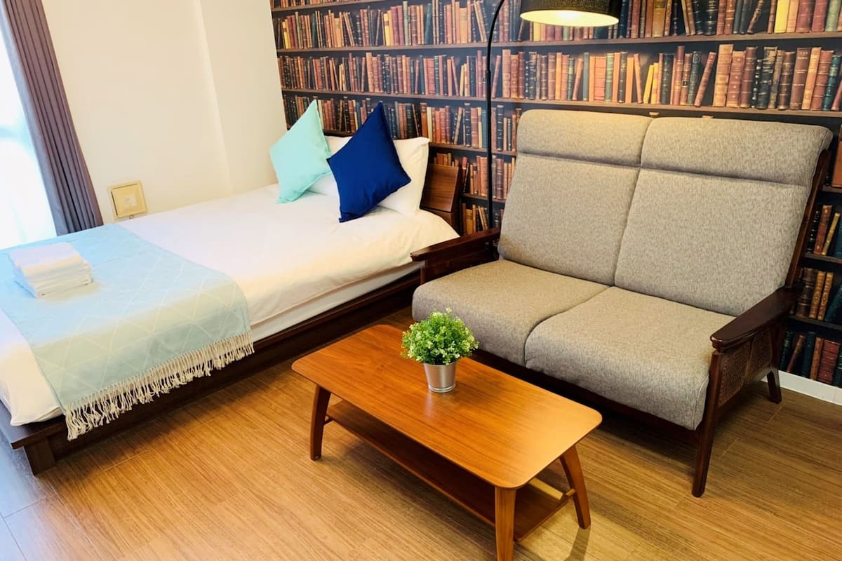 Blackout curtains, iron/ironing board, free WiFi, bed sheets