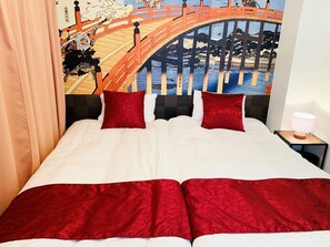 Twin Art Room, Non Smoking | Blackout drapes, iron/ironing board, free WiFi, bed sheets - At RLiS House Namba Minami (Osaka)