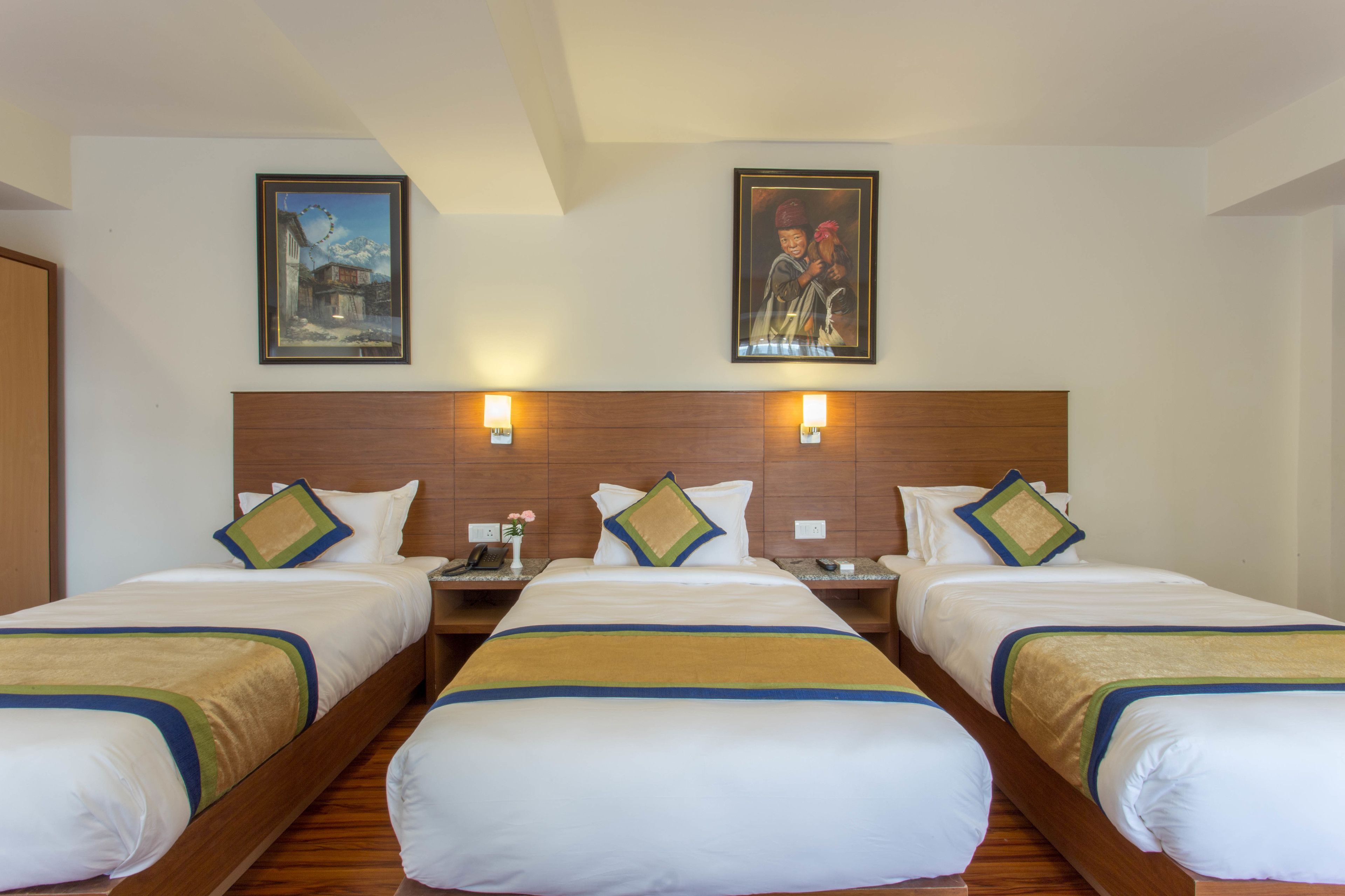 deluxe triple room, 3 single beds, private bathroom, garden view | 1 bedroom, in-room safe, individually decorated, individually furnished