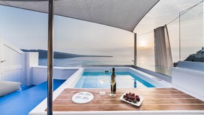 Luxury Villa, 1 Bedroom, Jetted Tub, Hill View | Jetted bathtub - Hyperion Oia Suites (Santorini)