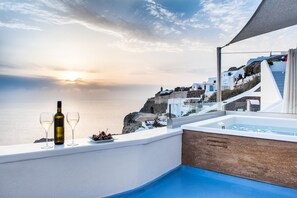 Luxury Villa, 1 Bedroom, Jetted Tub, Hill View | Mountain view - Hyperion Oia Suites (Santorini)
