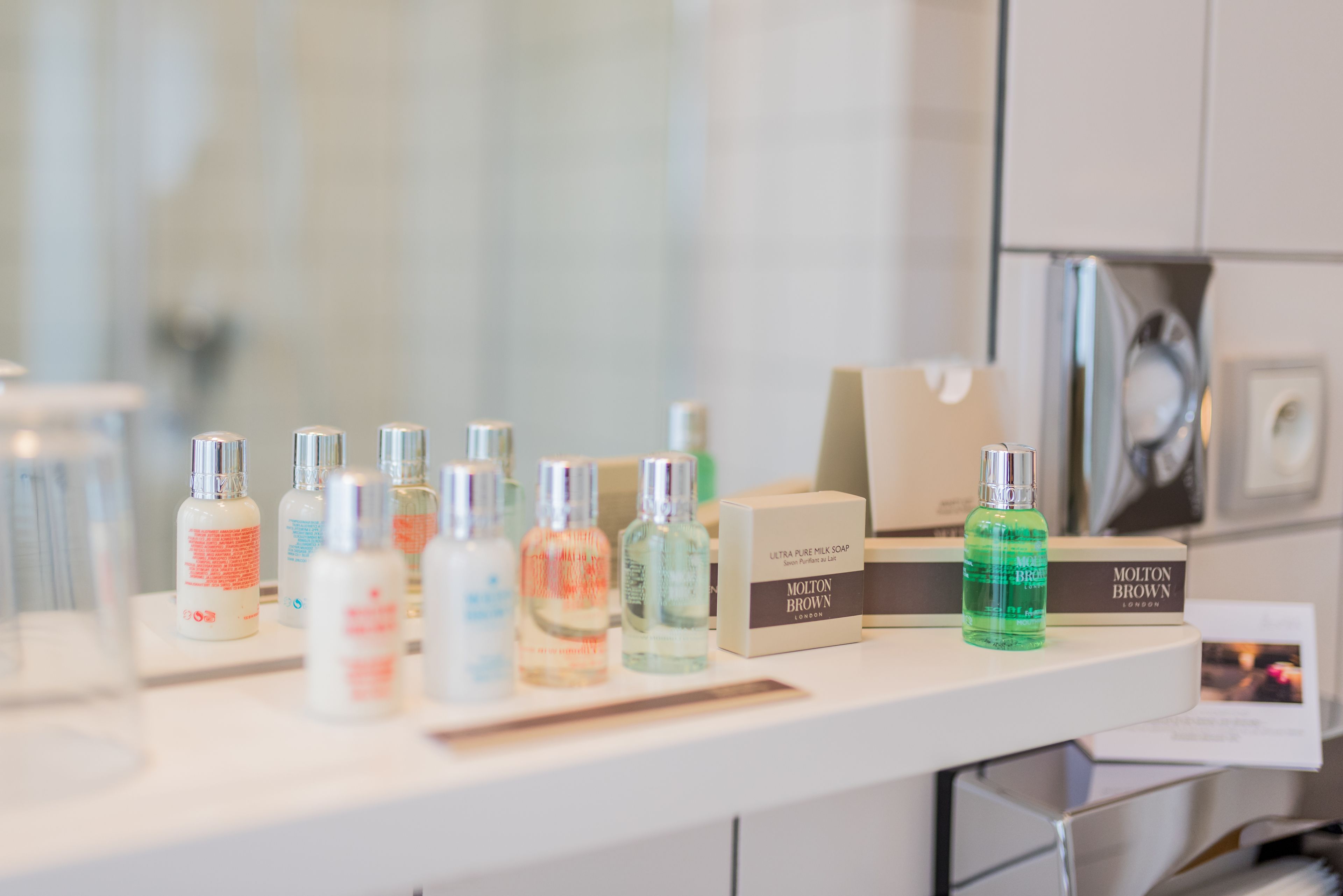 shower, designer toiletries, hair dryer, bathrobes