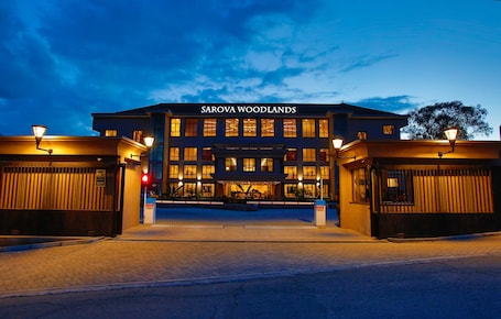 Front of property – evening/night. Sarova Woodlands Hotel and Spa, Nakuru