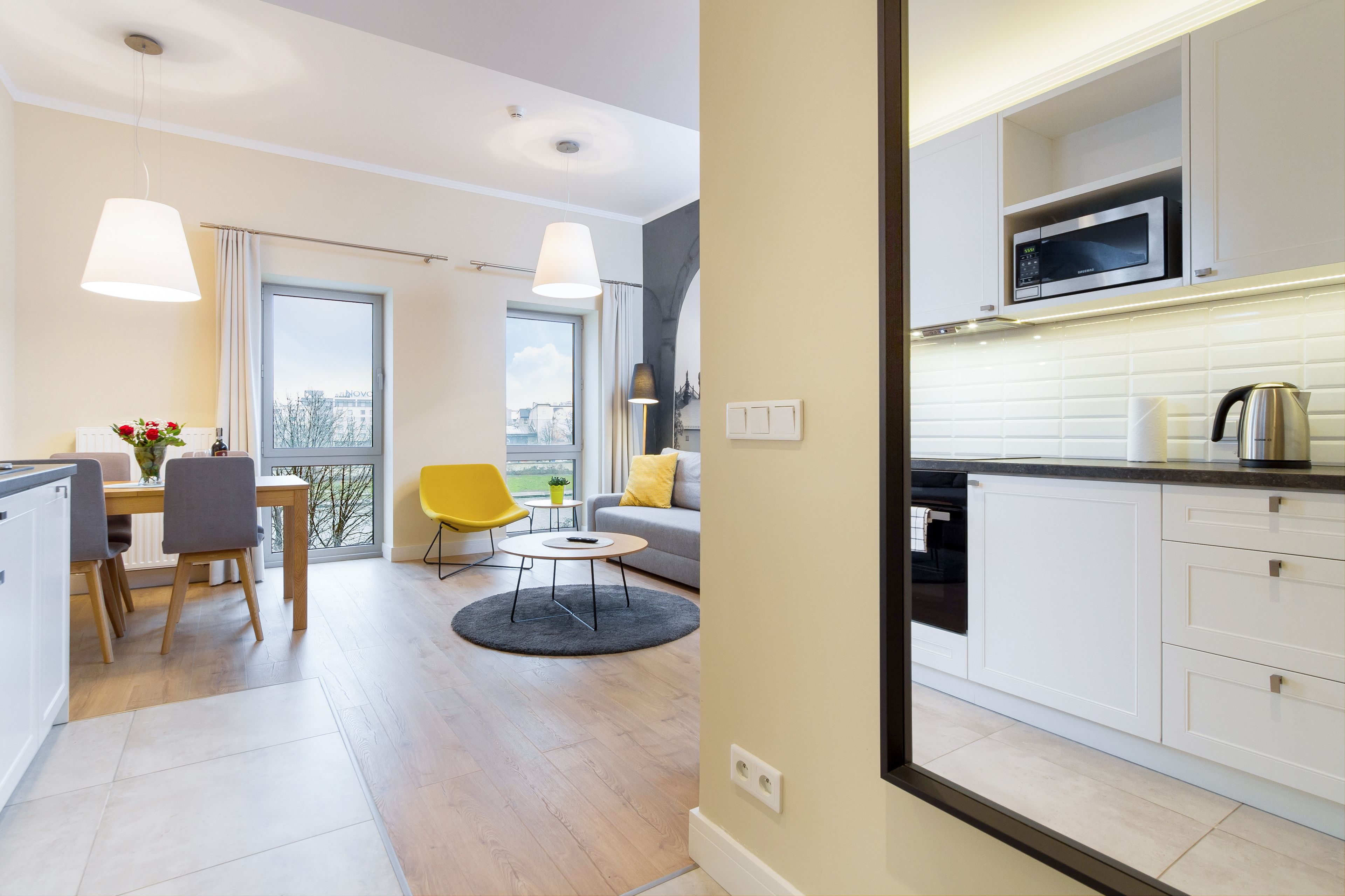 Deluxe Apartment, River View | Private kitchen | Fridge, microwave, stovetop, coffee/tea maker