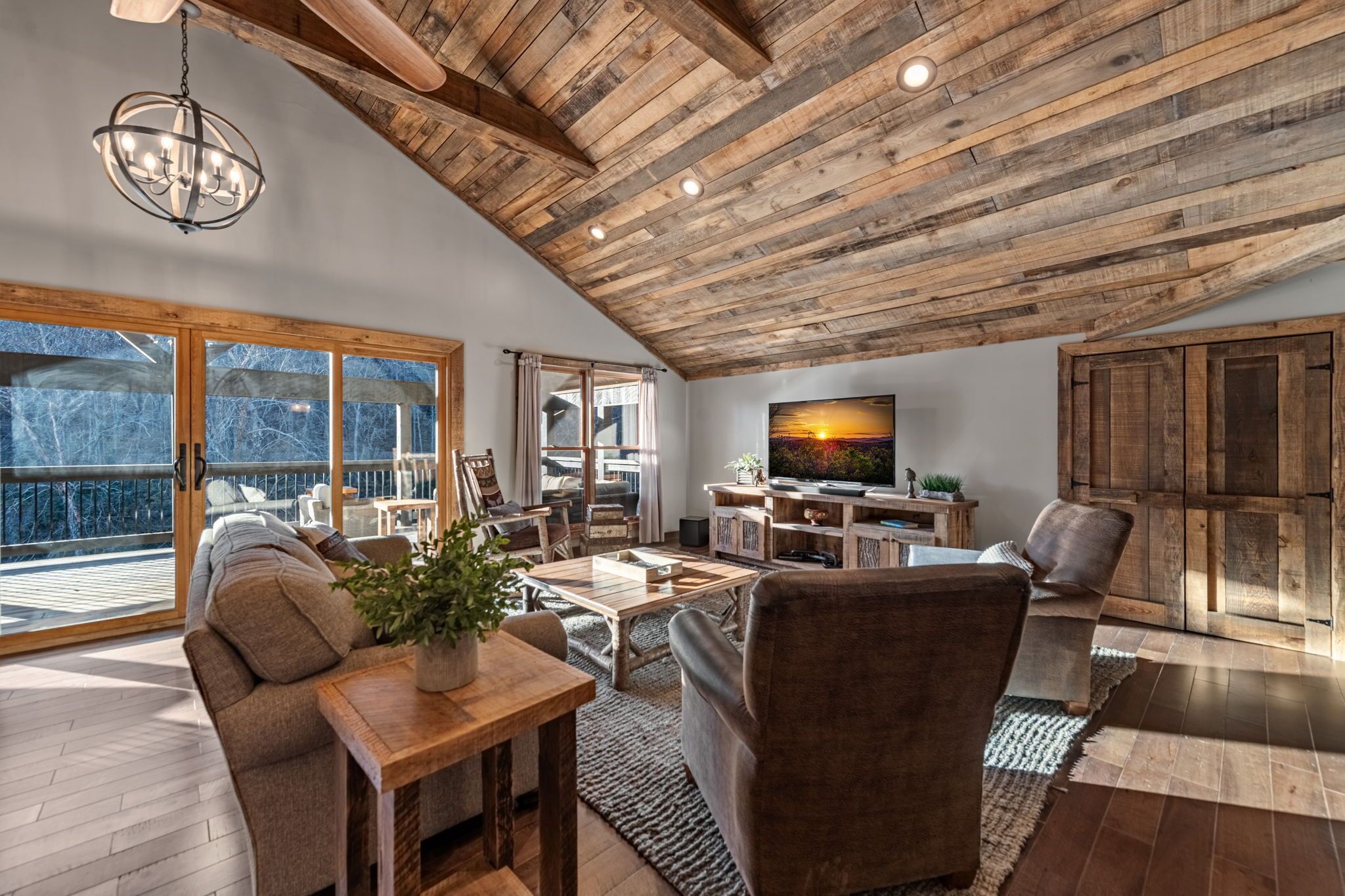 Smart TV, fireplace, DVD player, books