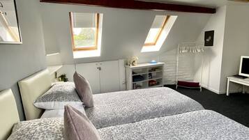 2 bedrooms, in-room safe, iron/ironing board, travel cot