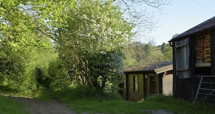 Log Cabin on a Welsh hill farm in the Brecon Beacons