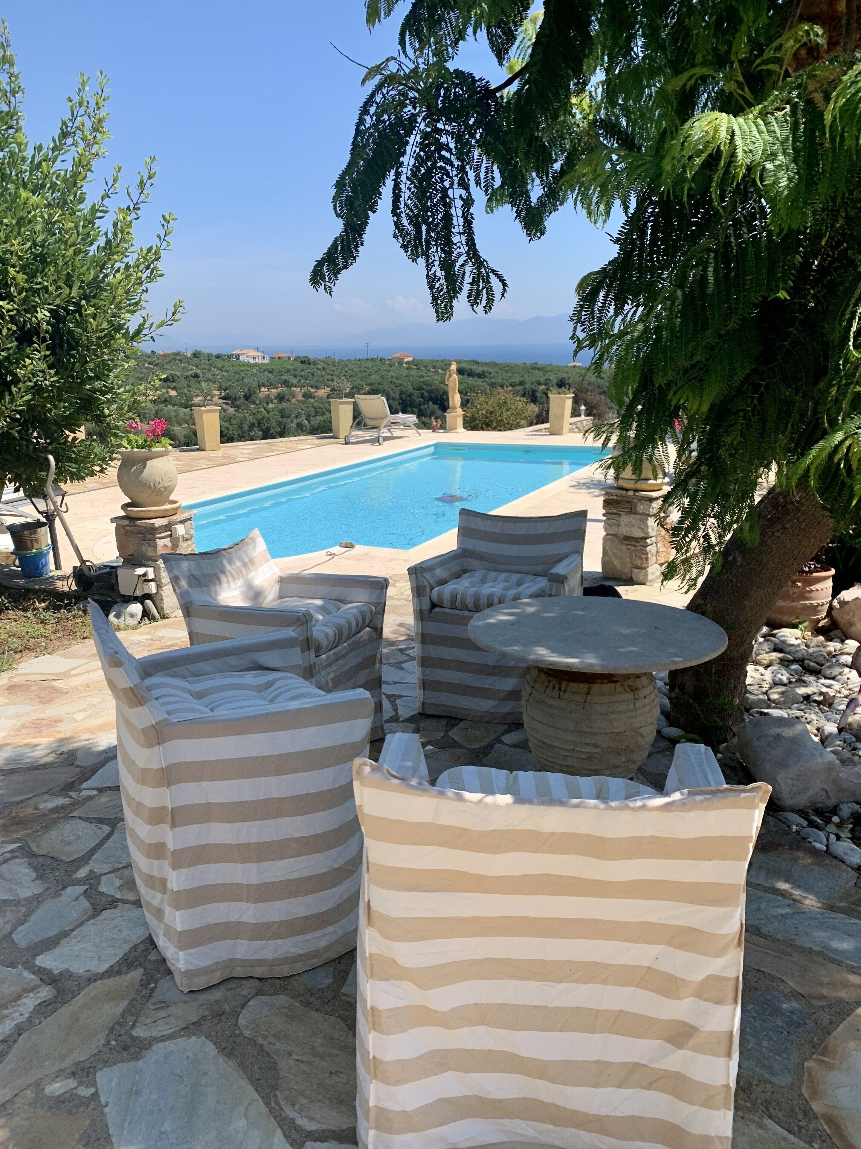 Piscine extérieure, piscine chauffée