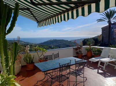 Picturesque apartment in a medieval village perched at top a mountain ridge