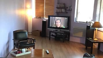 TV, video-game console, DVD player, video library