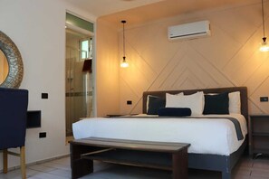 Luxury Room, 1 King Bed, Private Bathroom, Pool View | 1 bedroom, premium bedding, soundproofing, iron/ironing board